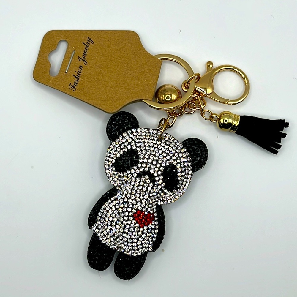 New Puffy Panda Tassel Keychain
